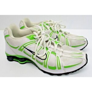 NIKE Shox Running Shoes 347522-111 White & NEON Green Sneakers‎  Womens 8.5 (9)